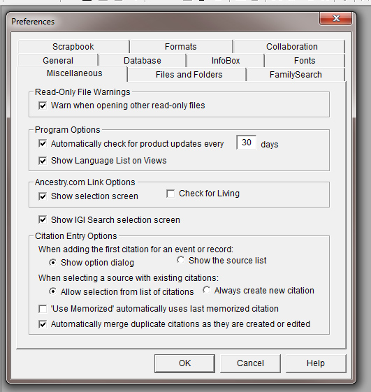 AQ Miscellaneous pref tab