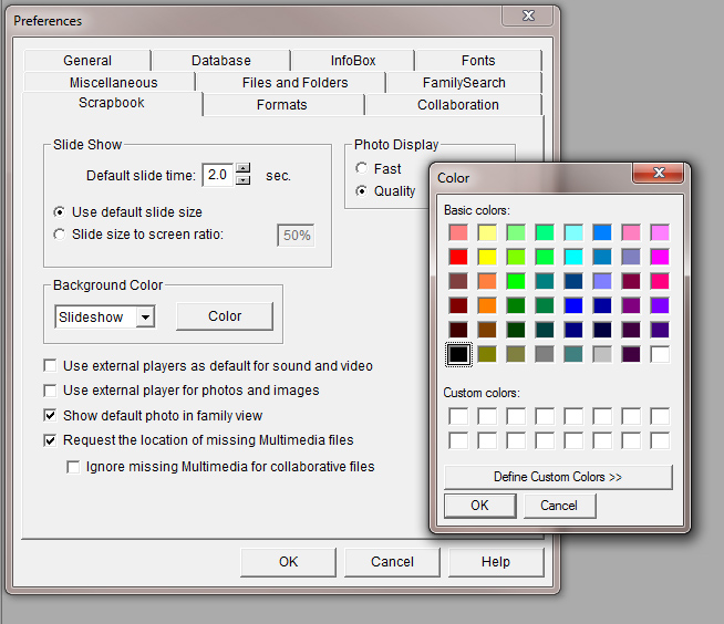 AQ Scrapbook colors pref tab=