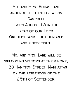 birth announcement