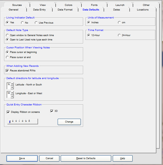 Legacy data format preferences