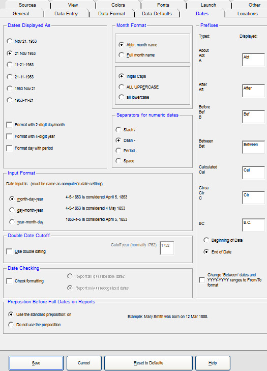 Legacy date preferences