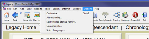 Setting Preferences in Legacy