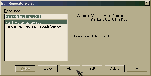 edit repository list
