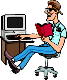 Computer cartoon helping you