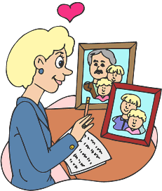 Woman Looking at Pictures